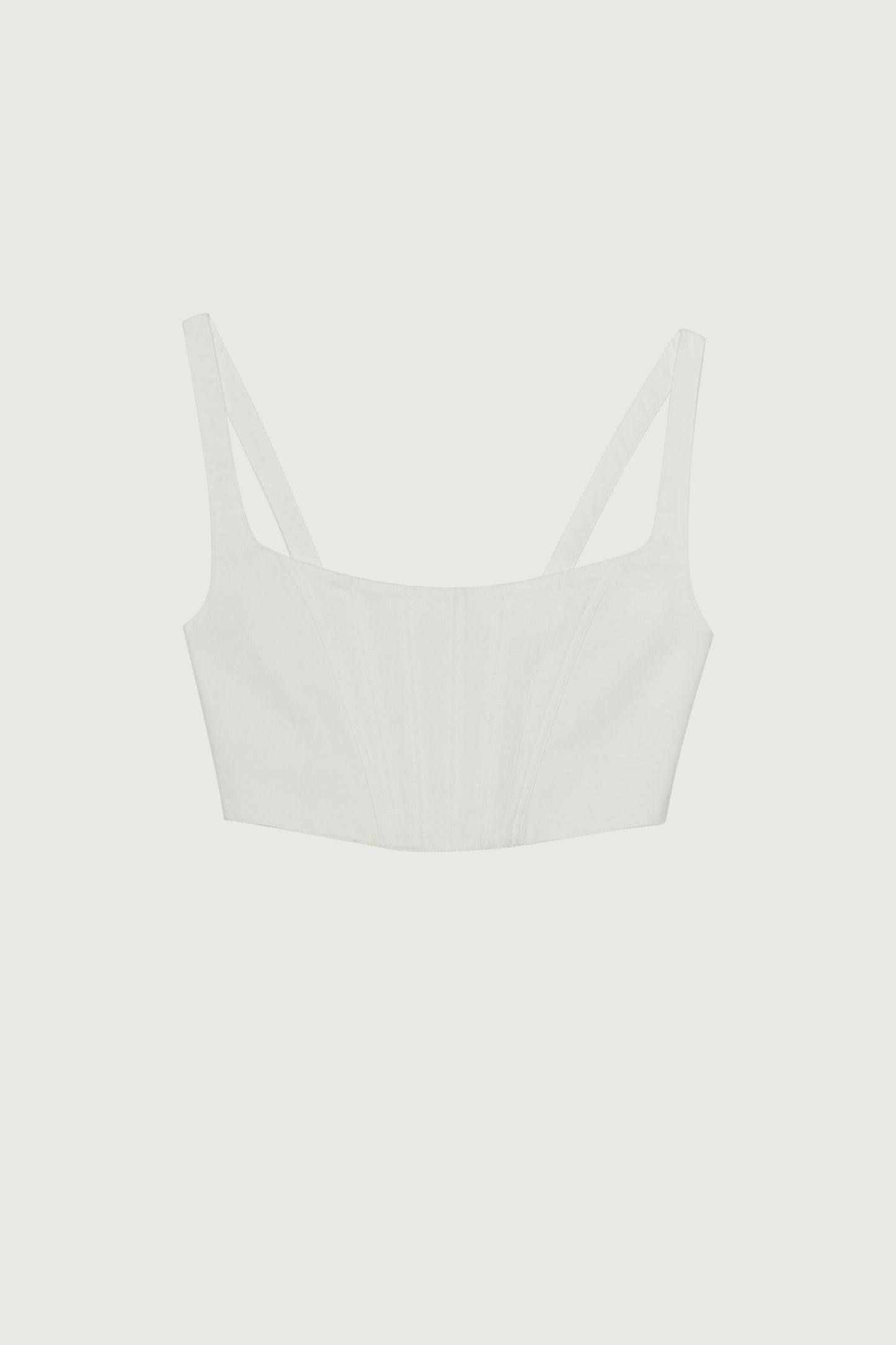 CROPPED DENIM BUSTIER TOP