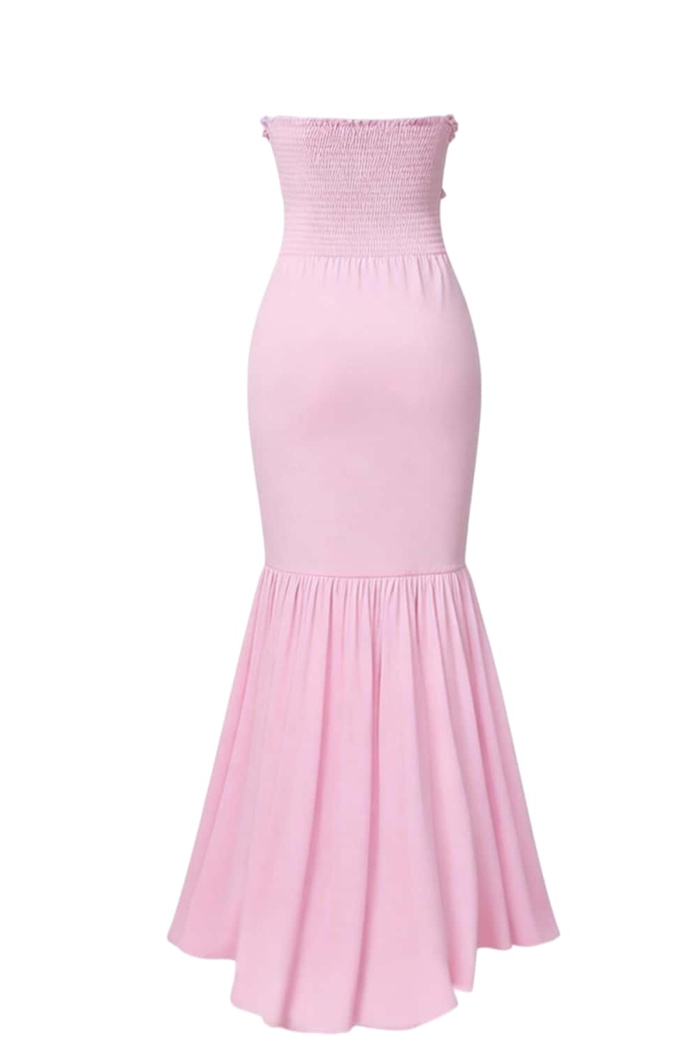 Pink Strapless Ruffles Mermaid Dress