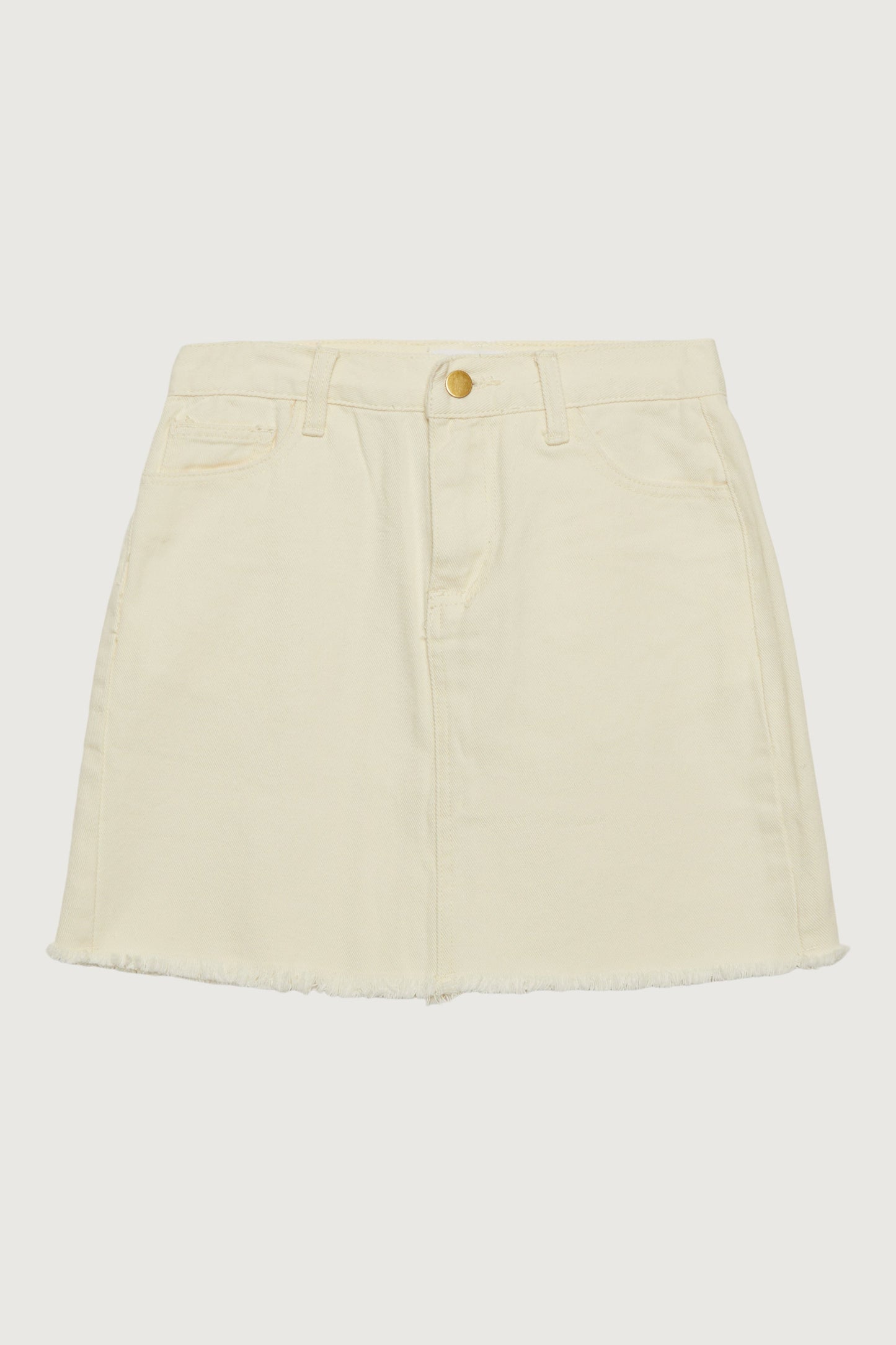 IVORY DENIM MINI SKIRT