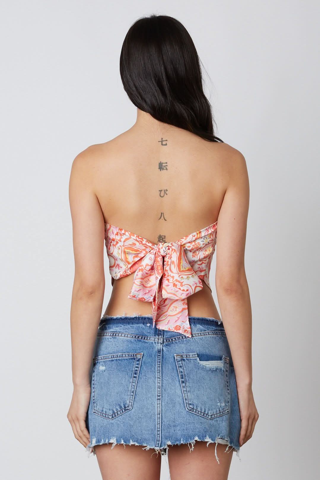 Tahlia Coral Paisley Print Scarf Top