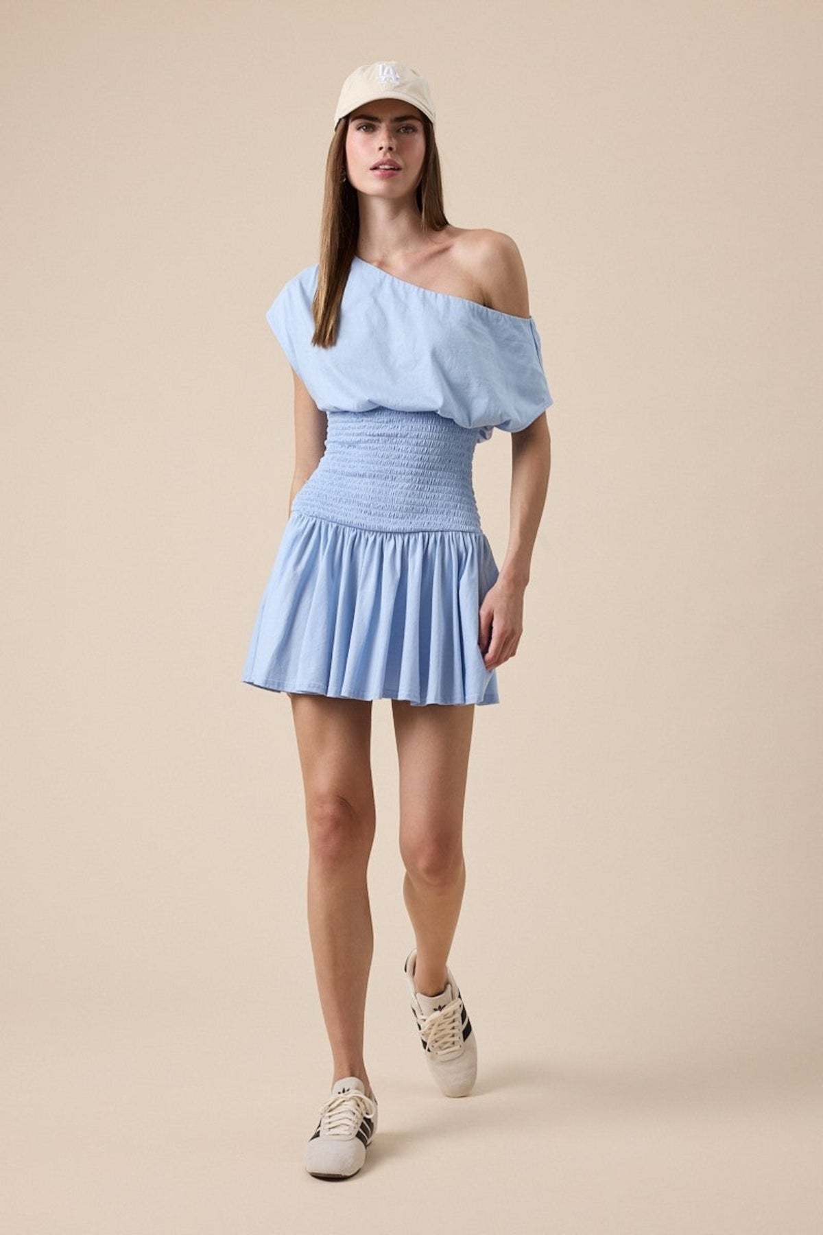 Roya Light Blue Drop Waist Mini