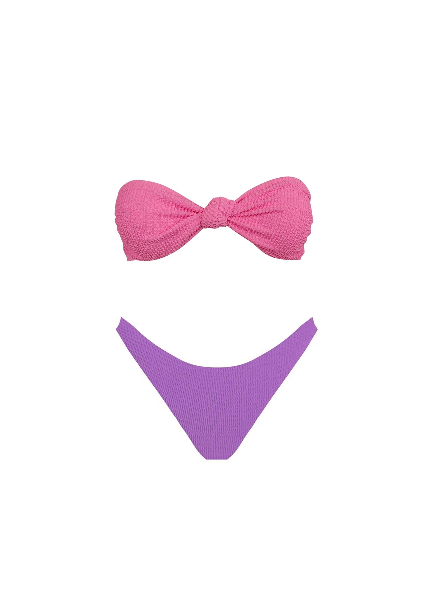 There She Goes Pink and Purple Front Knot Bikini