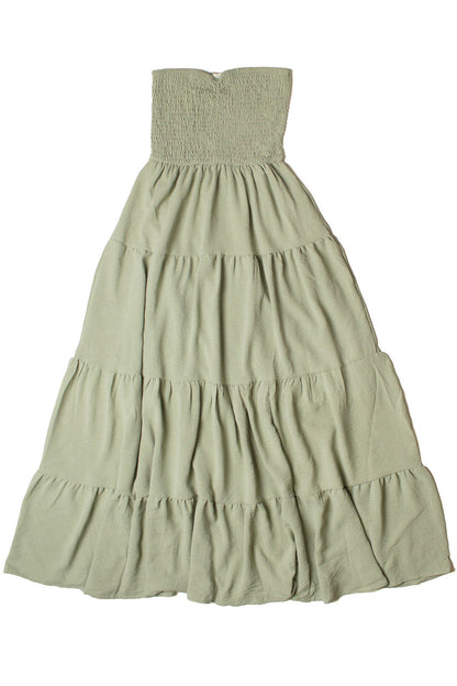 Smocked Top Strapless Maxi Dress