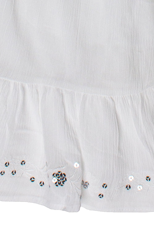 Sequin Flower Strapless Mini Dress