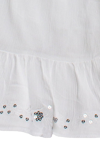 Sequin Flower Strapless Mini Dress