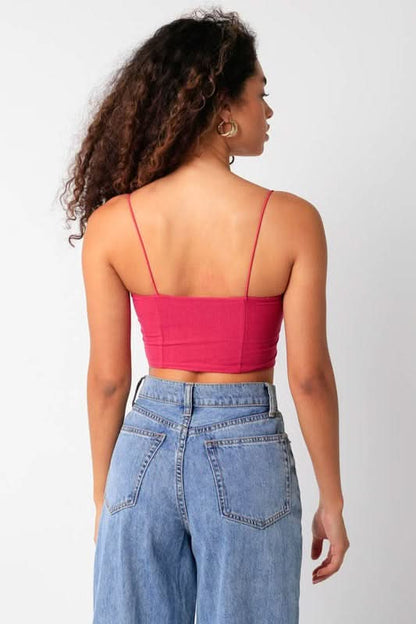 Hot Girl Fuchsia Corset Crop