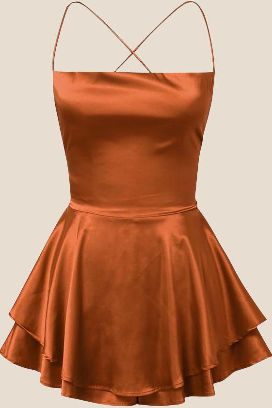 Straps Green Lace-up Back Tiered Party Dress