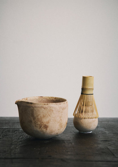Linnan Ye Hand Thrown Matcha Set | Soft Terracotta