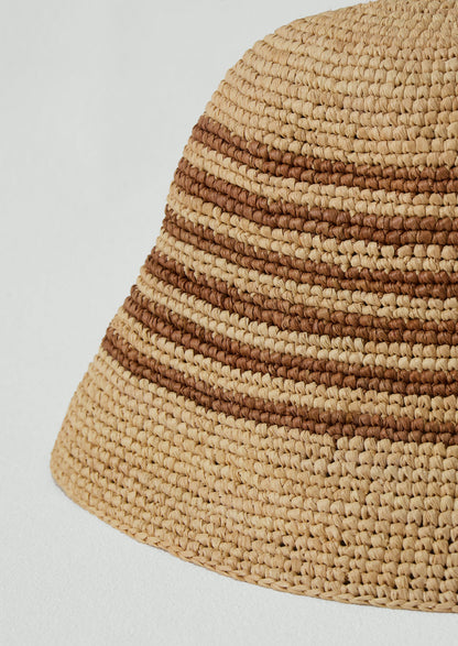 Maison N.H Paris Raffia Stella Hat | Natural/Brown
