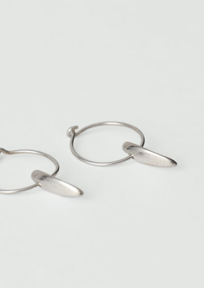 Sally Lacock Sculpted Seed Charm Hoops | Silver