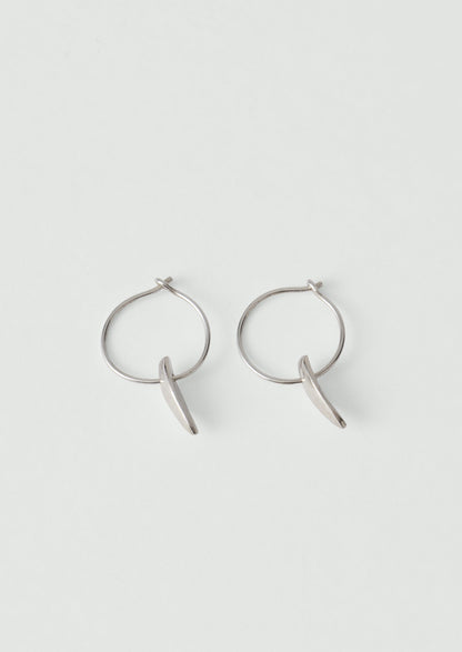 Sally Lacock Sculpted Seed Charm Hoops | Silver