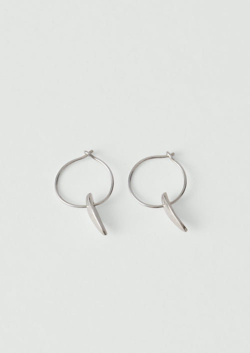 Sally Lacock Sculpted Seed Charm Hoops | Silver