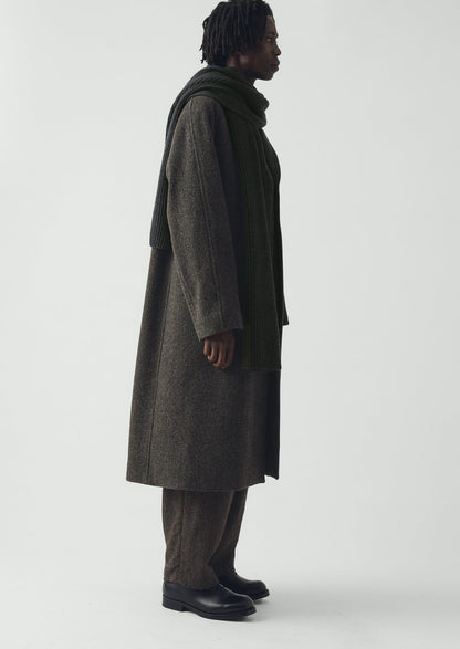 Wool Cashmere Fisherman Rib Scarf | Charcoal