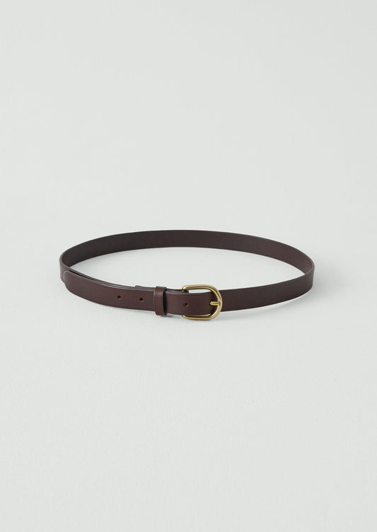 Laperruque Slim Leather Buckle Belt | Dark Brown