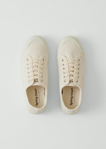 Spring Court Heavy Twill Plimsolls | Ecru