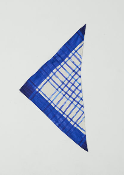 Painted Table Cloth Silk Bandana | Cobalt