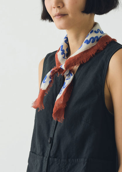 Market Fish Linen Bandana | Ecru