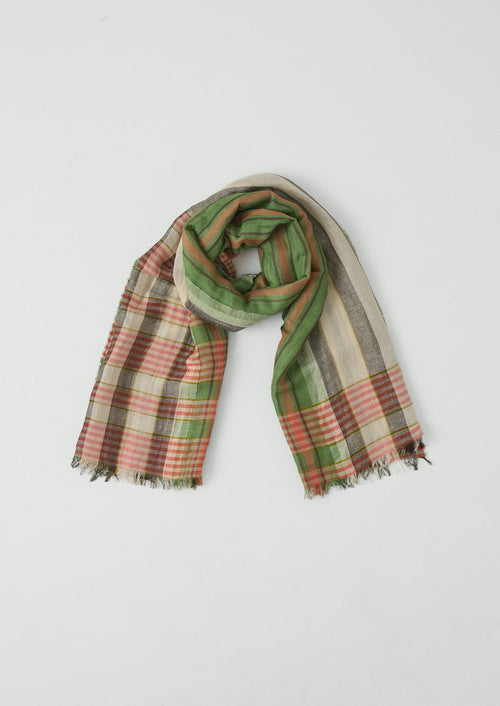 Mixed Stripe Scarf | Avocado Rind/Jade