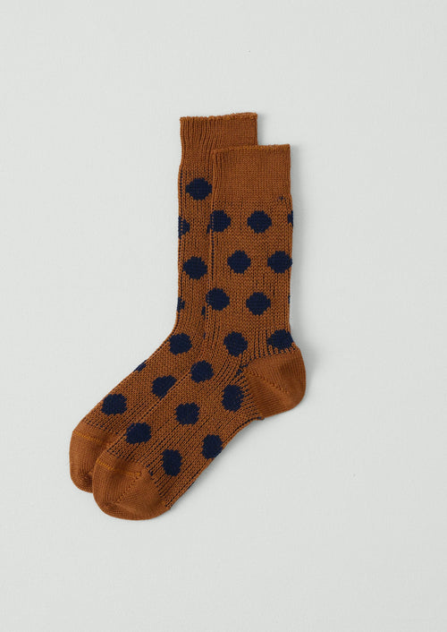 Maria La Rosa Spot Socks | Navy/Rust