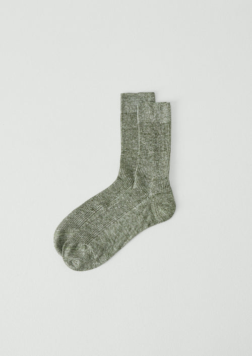 Maria La Rosa Linen Socks | Moss Green