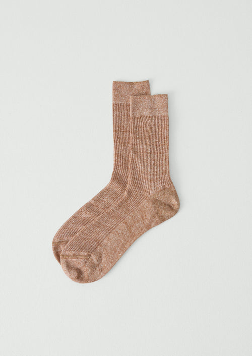 Maria La Rosa Linen Socks | Toffee