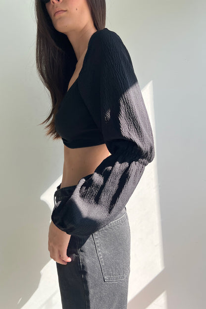 CROPPED PUFF SLEEVE TOP