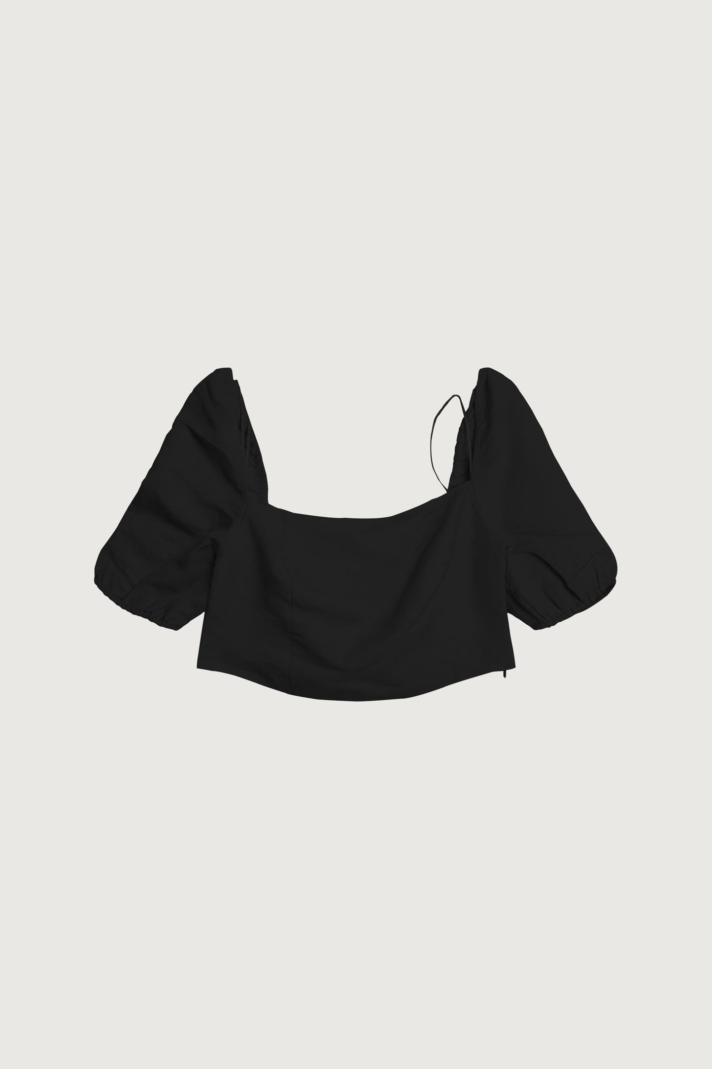 LINEN BLEND PUFF SLEEVE BLOUSE