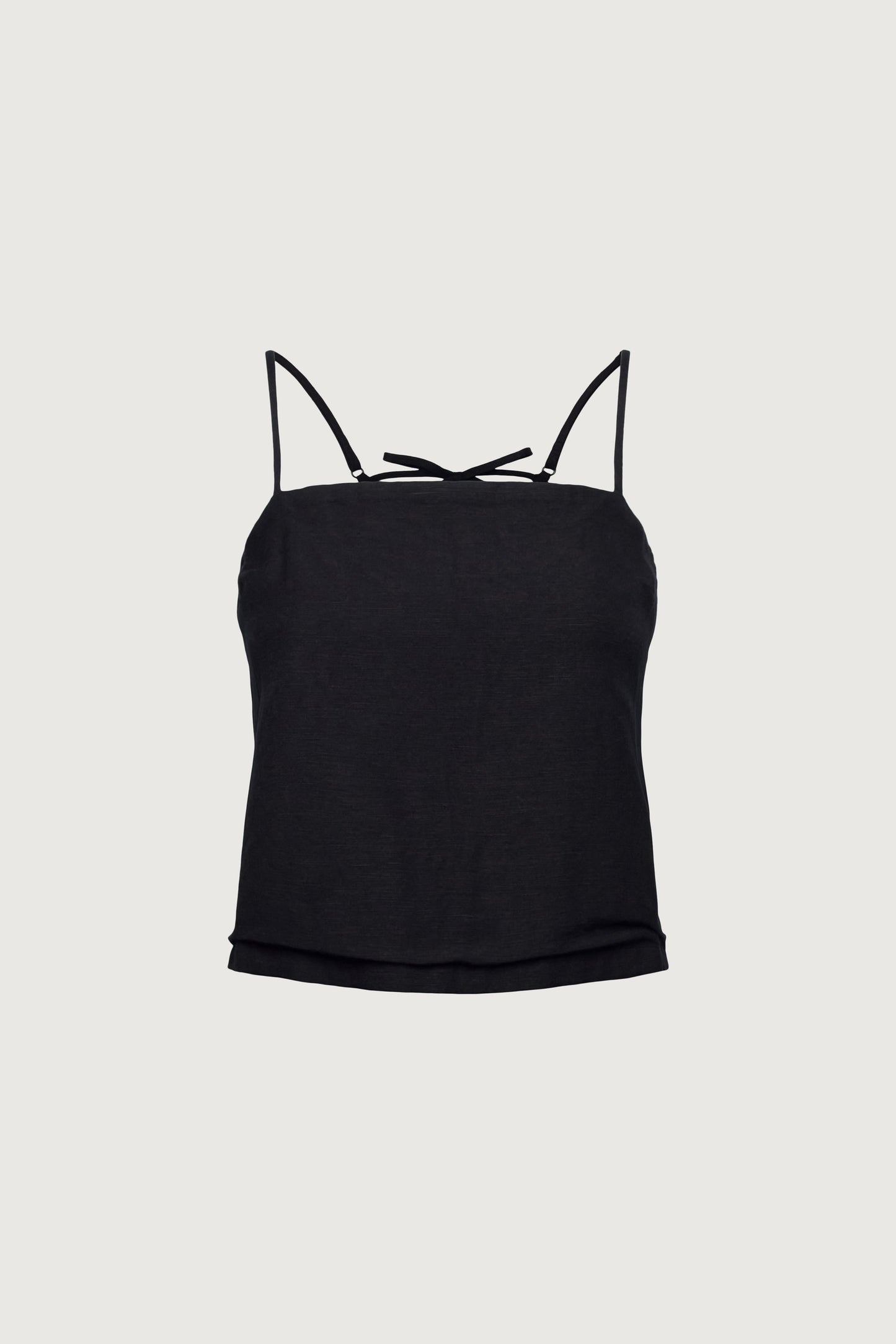 LINEN BLEND OPEN BACK TANK TOP