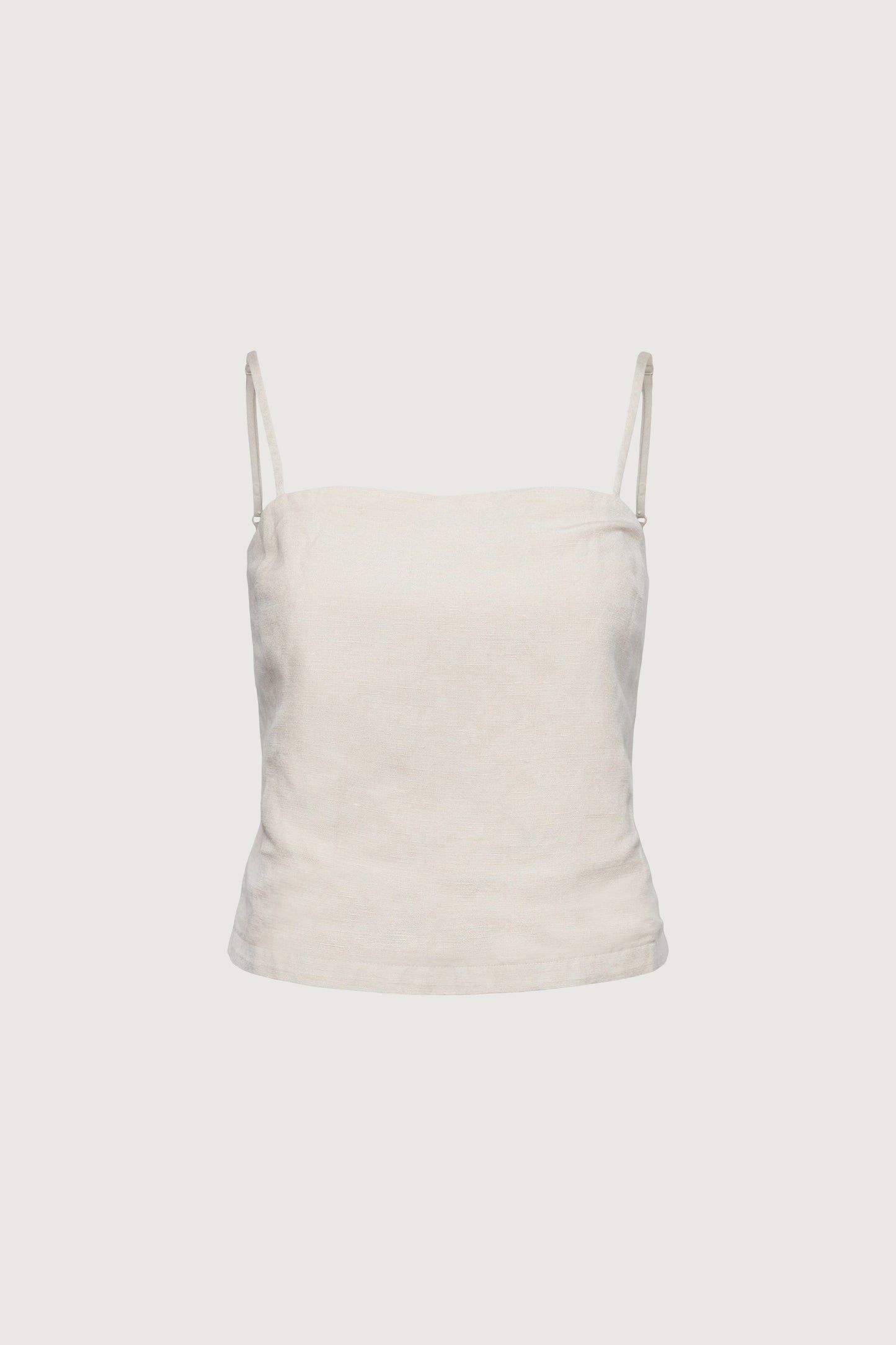 LINEN BLEND OPEN BACK TANK TOP