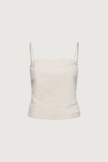 LINEN BLEND OPEN BACK TANK TOP