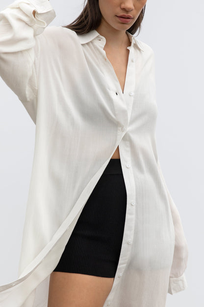 CRINKLED MID-LENGTH SHIRT