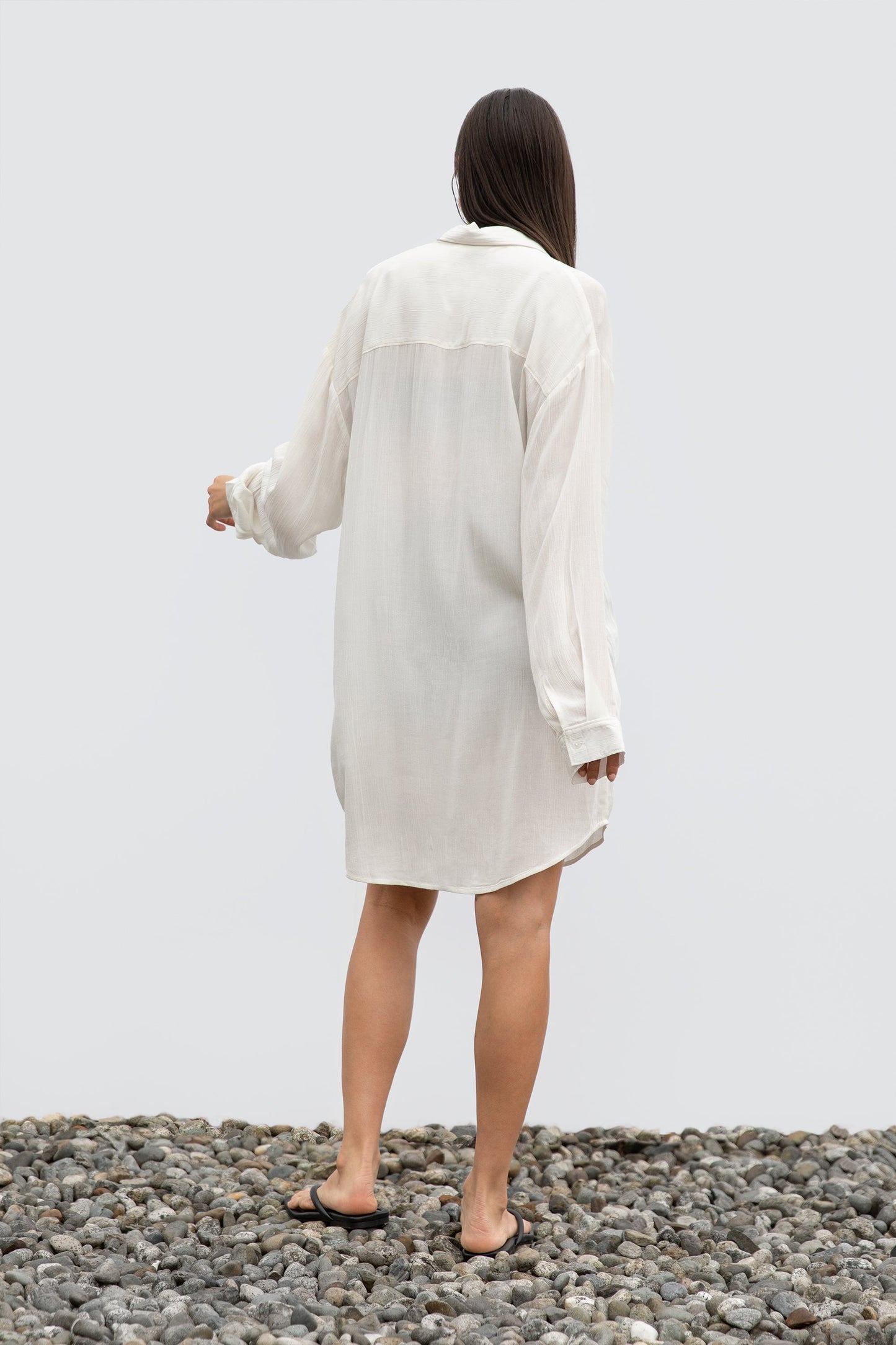 CRINKLED MID-LENGTH SHIRT