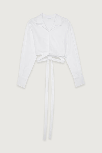 CROPPED WRAP SHIRT