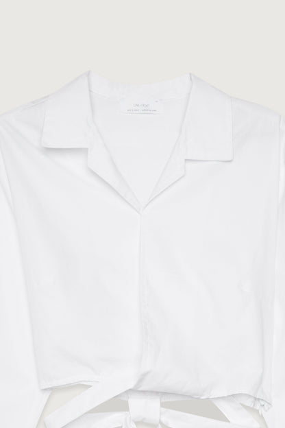 CROPPED WRAP SHIRT