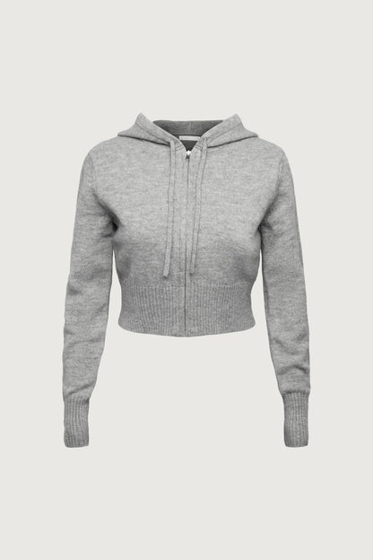 KNIT ZIP-UP HOODIE