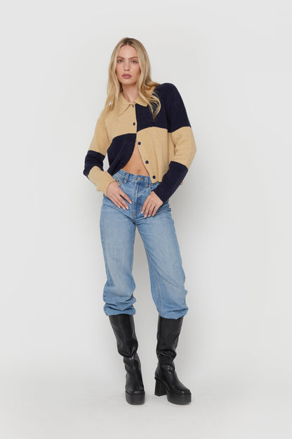 LARGE CHECKERED CARDIGAN