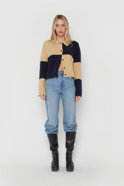 LARGE CHECKERED CARDIGAN