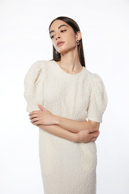CRINKLED MIDI DRESS