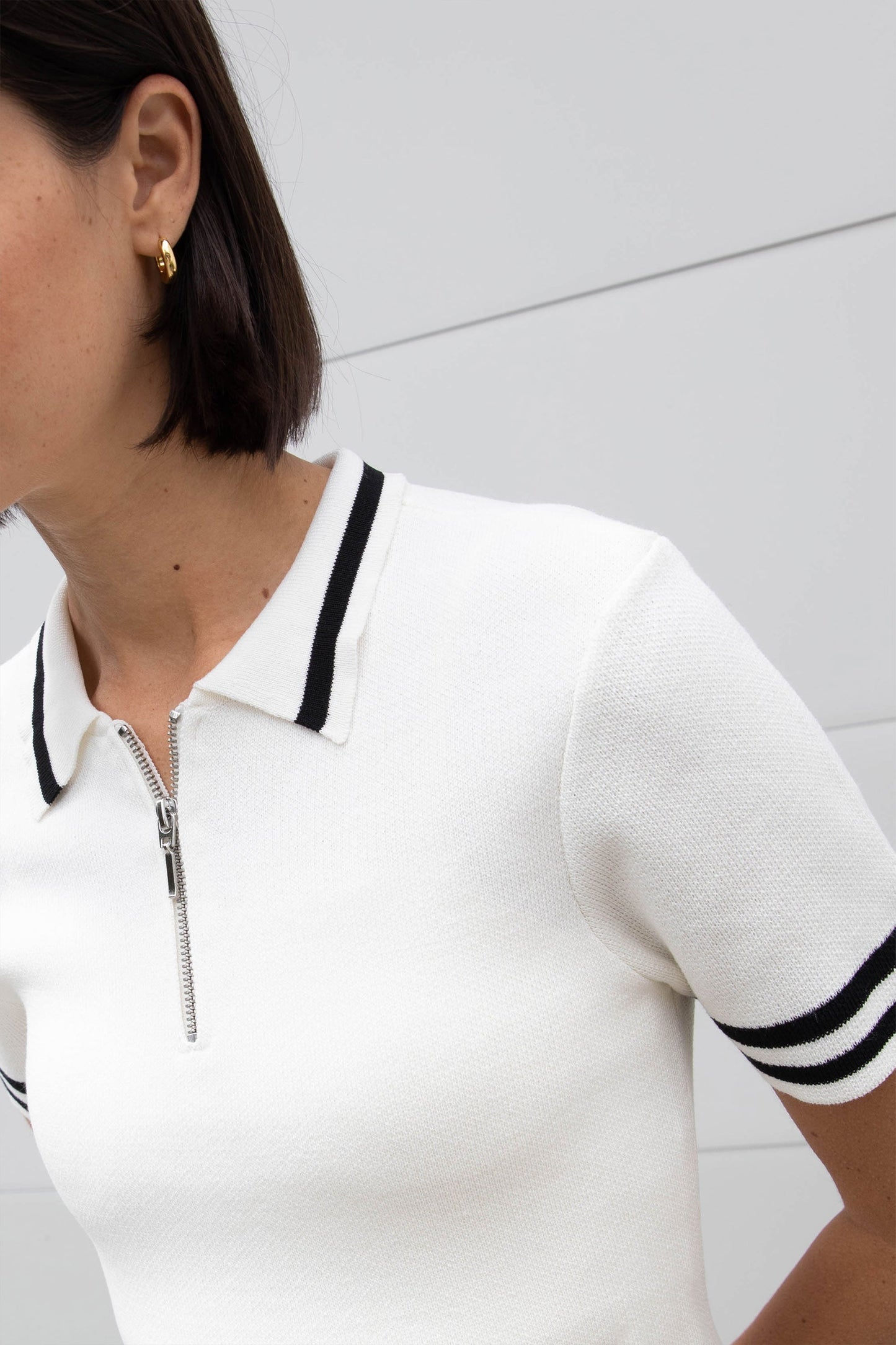 MINI KNIT COLLARED DRESS