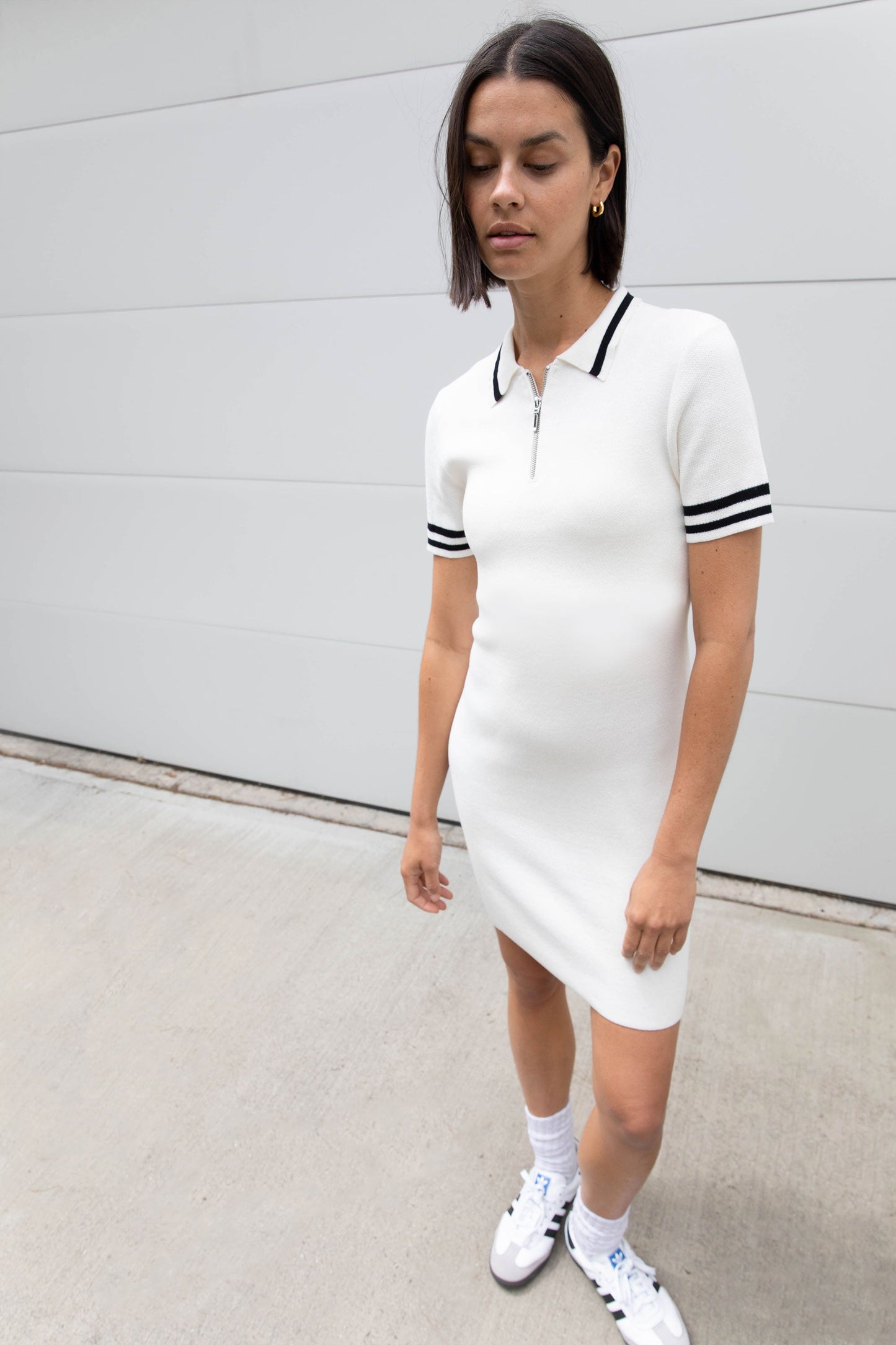 MINI KNIT COLLARED DRESS