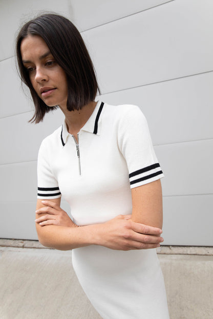 MINI KNIT COLLARED DRESS