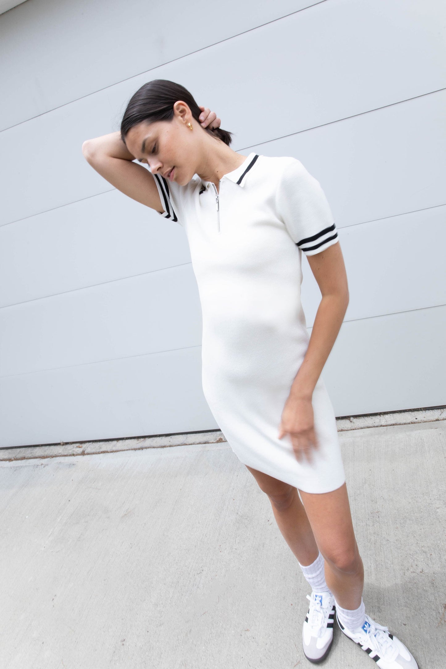 MINI KNIT COLLARED DRESS