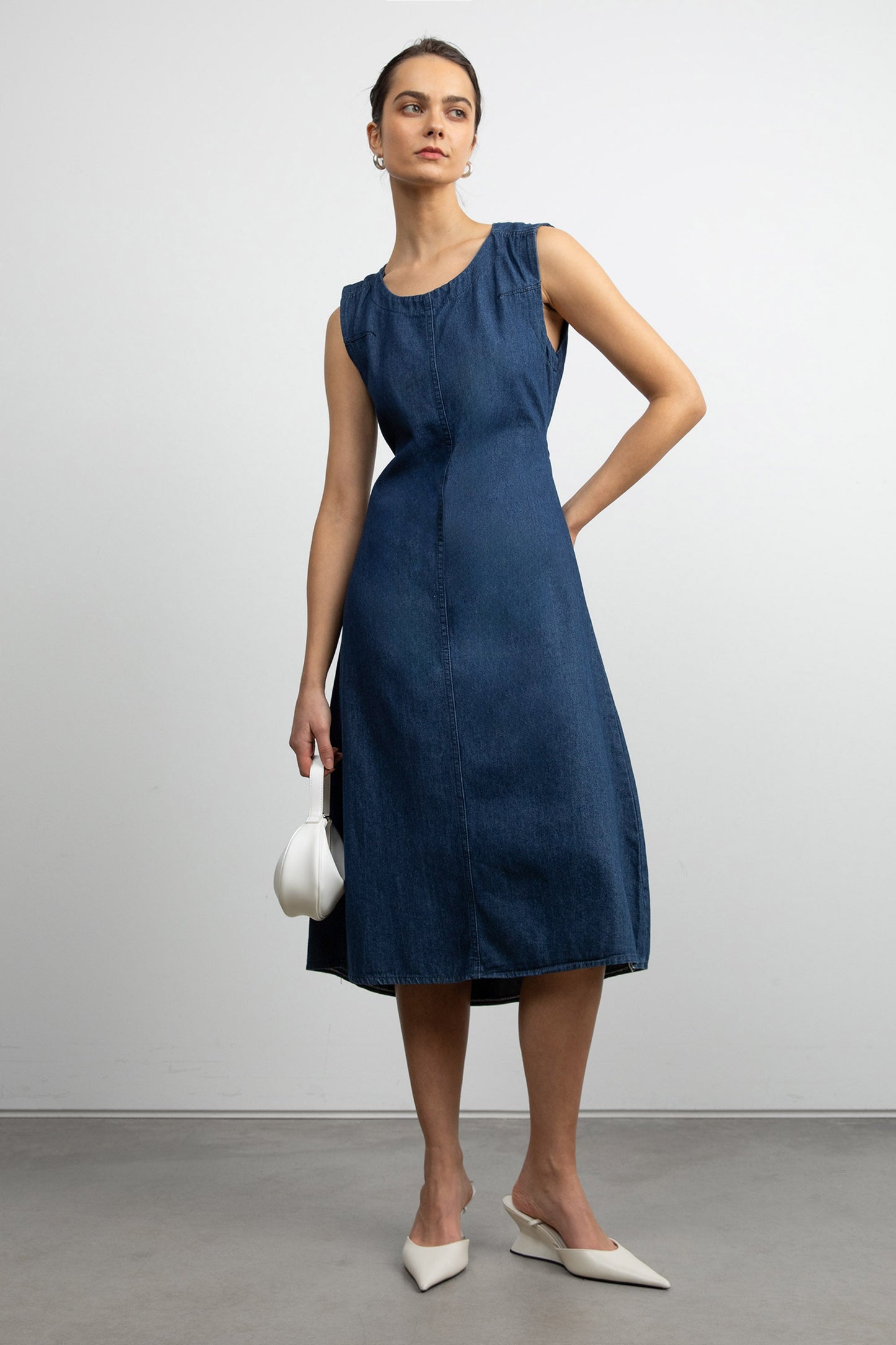 DENIM MIDI DRESS