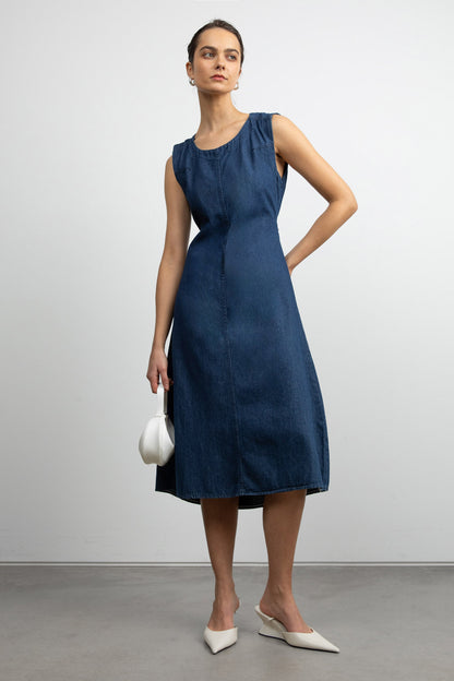DENIM MIDI DRESS