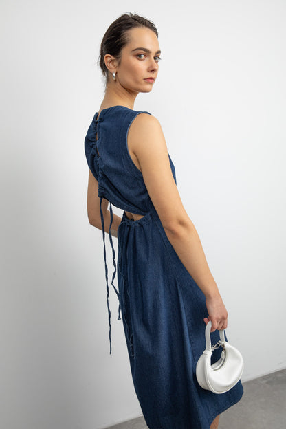 DENIM MIDI DRESS