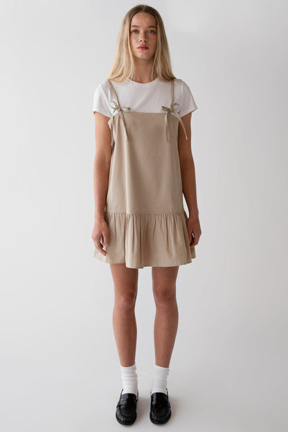 POPLIN MINI DRESS WITH BOW DETAILS