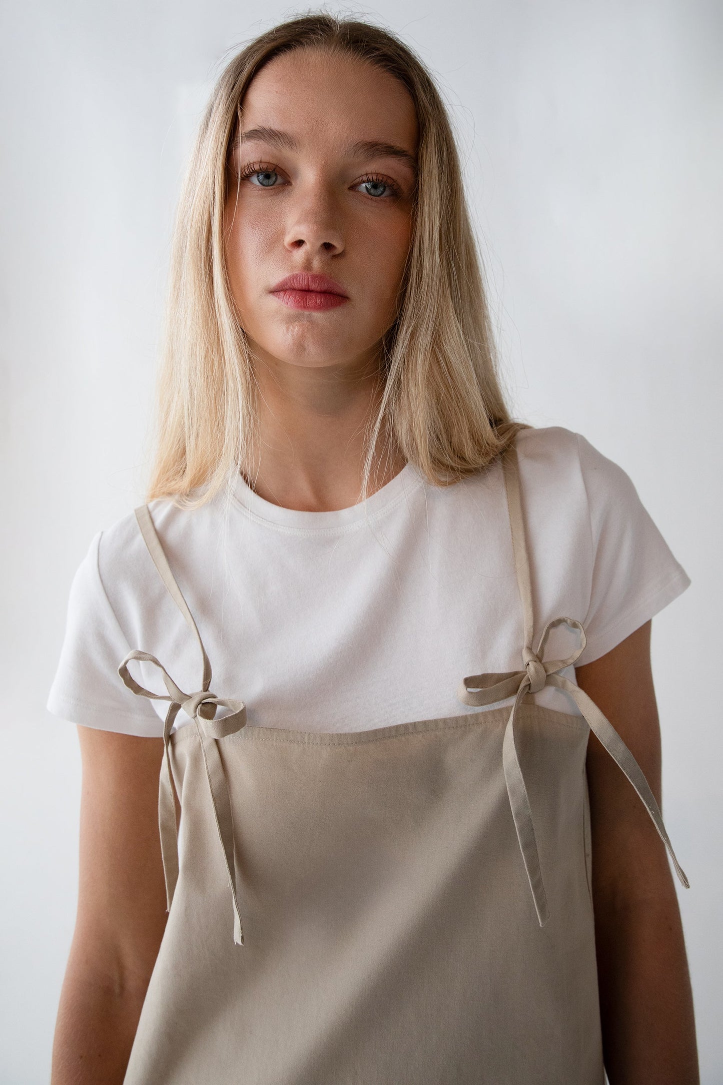 POPLIN MINI DRESS WITH BOW DETAILS