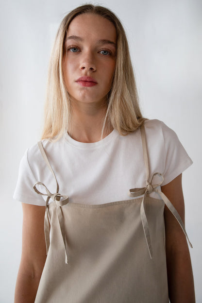 POPLIN MINI DRESS WITH BOW DETAILS