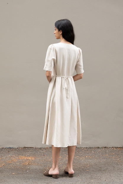 BUTTON FRONT MIDI DRESS