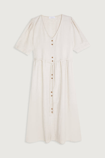 BUTTON FRONT MIDI DRESS